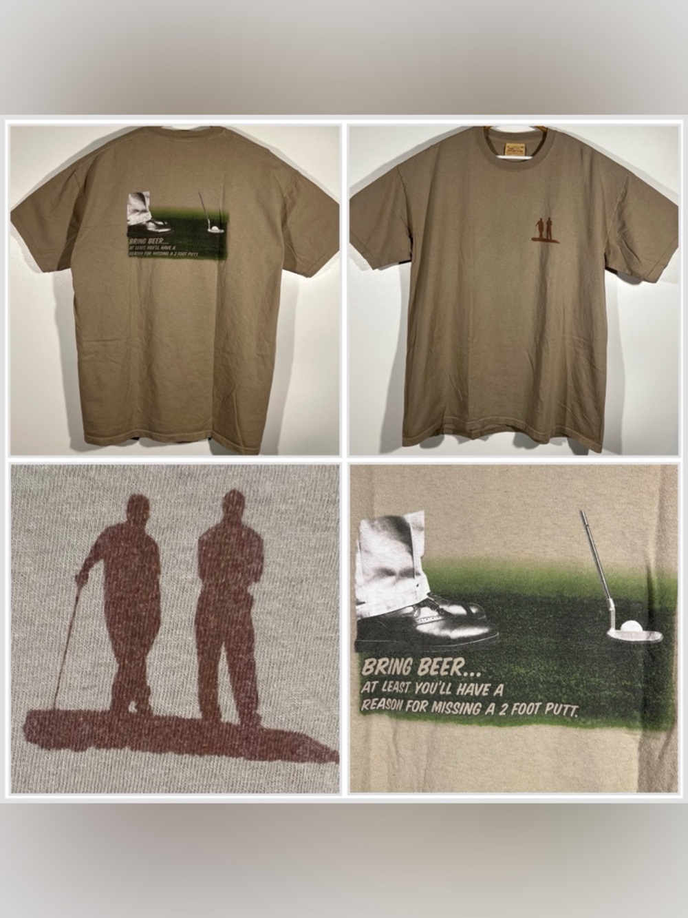 Vintage The Mountain Golf “bring beer” Men’s Graphic T Shirt Beige Size XL